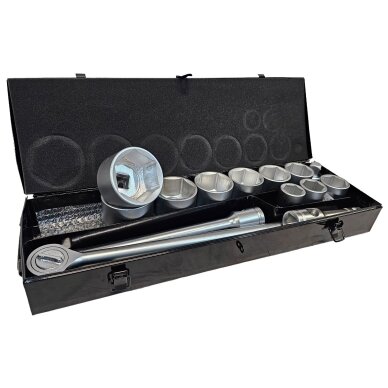 Galvučių rinkinys 6 kampų 1" 15vnt. (36-80mm) 2 Galvučių rinkinys 6 kampų 1" 15vnt. (36-80mm) 2