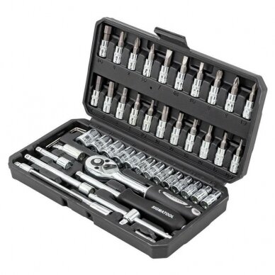 Galvučių rinkinys 1/4" 46vnt. Galvučių rinkinys 1/4" 46vnt.