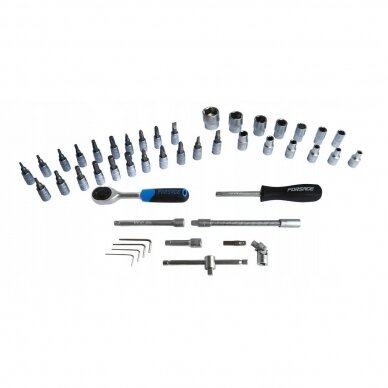 Galvučių rinkinys 1/4" 46vnt. 2 Galvučių rinkinys 1/4" 46vnt. 2