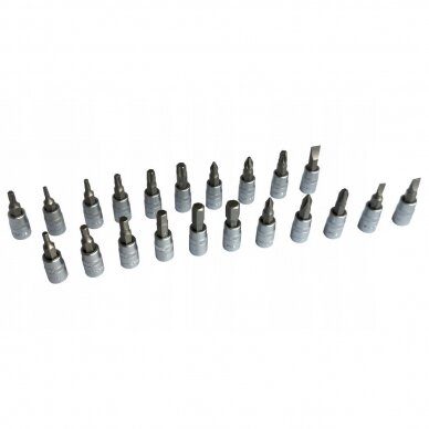 Galvučių rinkinys 1/4" 46vnt. 3 Galvučių rinkinys 1/4" 46vnt. 3