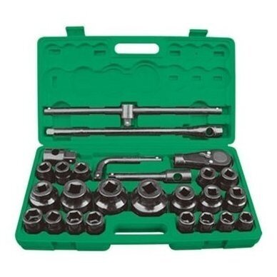 Galvučių rinkinys 6 kampų 3/4" + 1"  26vnt. (21-65mm)