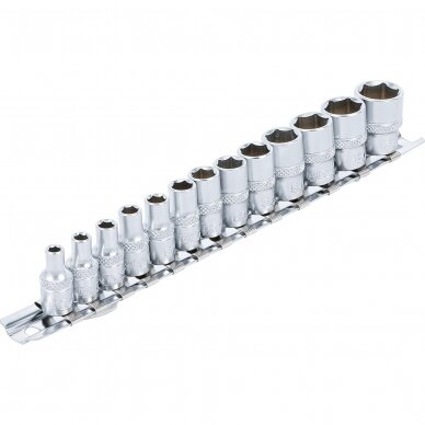 Galvučių rinkinys šešiakampių 1/4" 4-14mm 13vnt. 9102