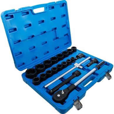 Galvučių rinkinys 6 kampų 3/4" 21vnt. (19-50mm) 5258 2 Galvučių rinkinys 6 kampų 3/4" 21vnt. (19-50mm) 5258 2