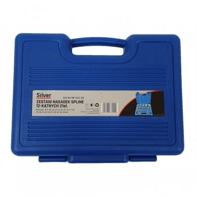 Galvučių rinkinys daugiakampių 1/2" 8-36mm 21vnt. SK-021-03 2 Galvučių rinkinys daugiakampių 1/2" 8-36mm 21vnt. SK-021-03 2