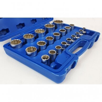 Galvučių rinkinys daugiakampių 1/2" 8-36mm 21vnt. SK-021-03 3