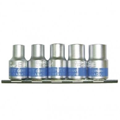 Galvučių rinkinys E-tipo 1/2" 10-18mm 5vnt. Galvučių rinkinys E-tipo 1/2" 10-18mm 5vnt.