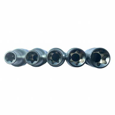 Galvučių rinkinys E-tipo 1/2" 10-18mm 5vnt. 1 Galvučių rinkinys E-tipo 1/2" 10-18mm 5vnt. 1