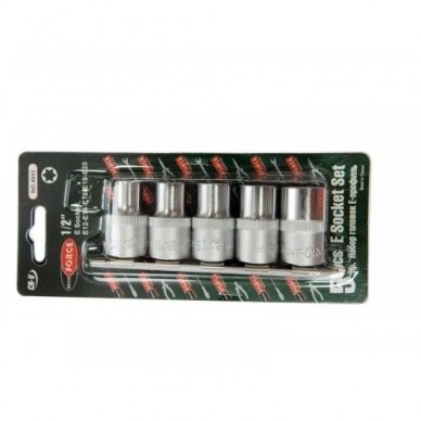 Galvučių rinkinys E-tipo 1/2" 12-20mm. 5vnt. 3 Galvučių rinkinys E-tipo 1/2" 12-20mm. 5vnt. 3