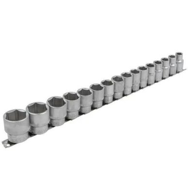 Galvučių rinkinys šešiakampių 1/2" 10-32mm 16vnt. 2