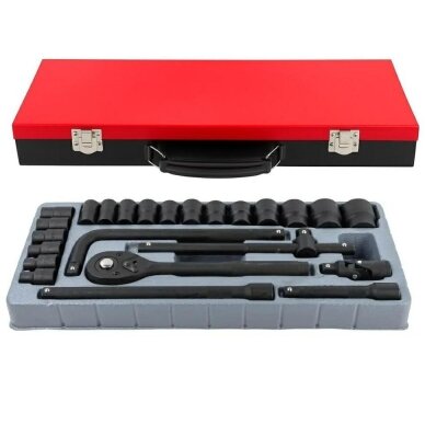 Galvučių rinkinys šešiakampių 1/2" 24vnt. (8-32mm) Galvučių rinkinys šešiakampių 1/2" 24vnt. (8-32mm)
