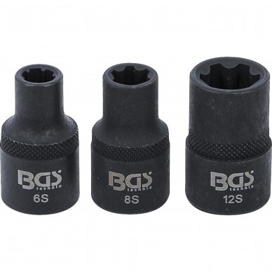 Galvučių rinkinys spline (Ribe) M6S, M8S, M12S 3vnt. 9336 Galvučių rinkinys spline (Ribe) M6S, M8S, M12S 3vnt. 9336
