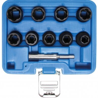 Galvučių rinkinys sugadintiems varžtams 1/2" 10vnt. 10-19mm 5266BGS