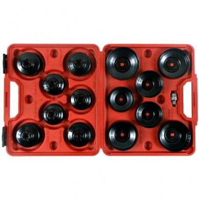 Galvučių rinkinys tepalo filtrams presuotas plienas 15vnt. 1/2" S10490 Galvučių rinkinys tepalo filtrams presuotas plienas 15vnt. 1/2" S10490