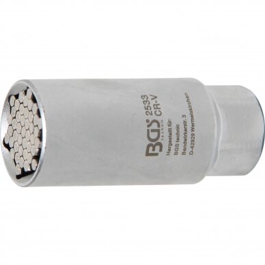 Galvutė universali ilga 3/8" 9-21mm Galvutė universali ilga 3/8" 9-21mm