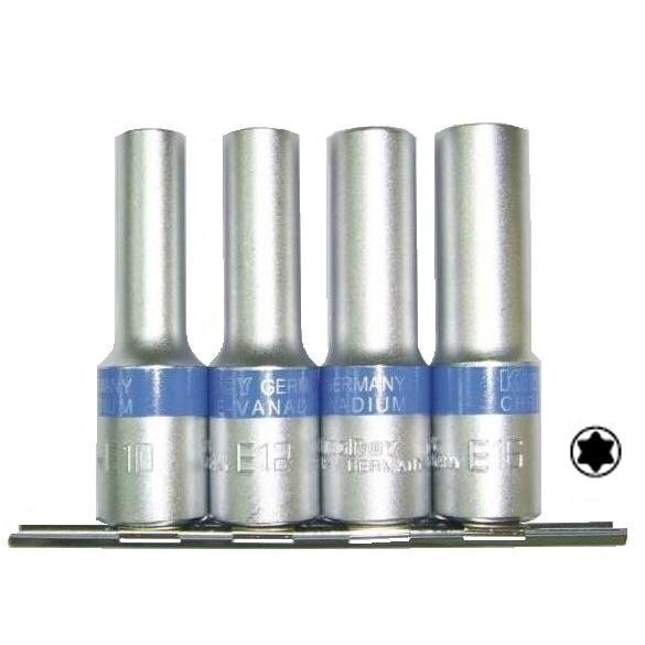 Galvučių rinkinys E-tipo ilgos 1/2" 10-16mm 4vnt.