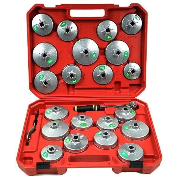 Galvučių rinkinys tepalo filtrams aliuminis 23vnt. 1/2" S10489