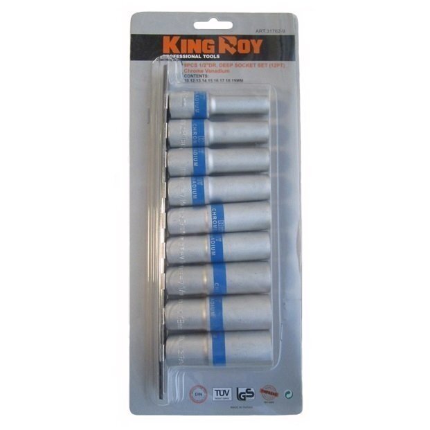Galvučių rinkinys ilgų šešiakampių 1/2" 10-19mm 9vnt. Galvučių rinkinys ilgų šešiakampių 1/2" 10-19mm 9vnt.