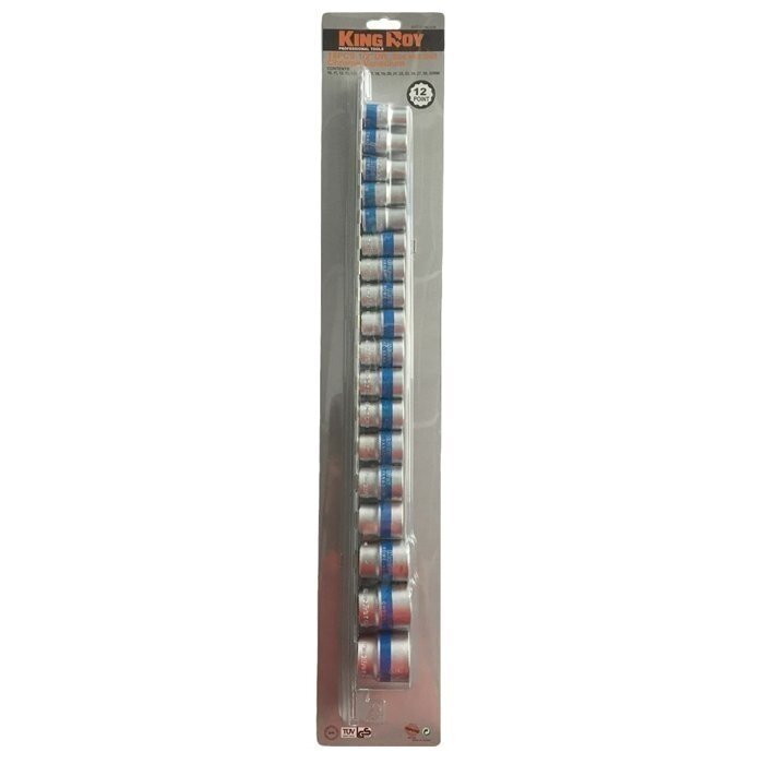 Galvučių rinkinys daugiakampių 1/2" 10-32mm 18vnt. Galvučių rinkinys daugiakampių 1/2" 10-32mm 18vnt.