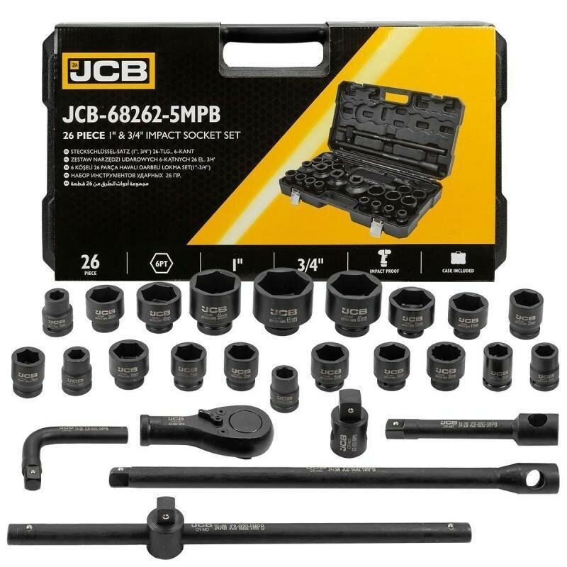 Galvučių rinkinys 6 kampų 3/4" 26vnt. (17-65mm) Galvučių rinkinys 6 kampų 3/4" 26vnt. (17-65mm)