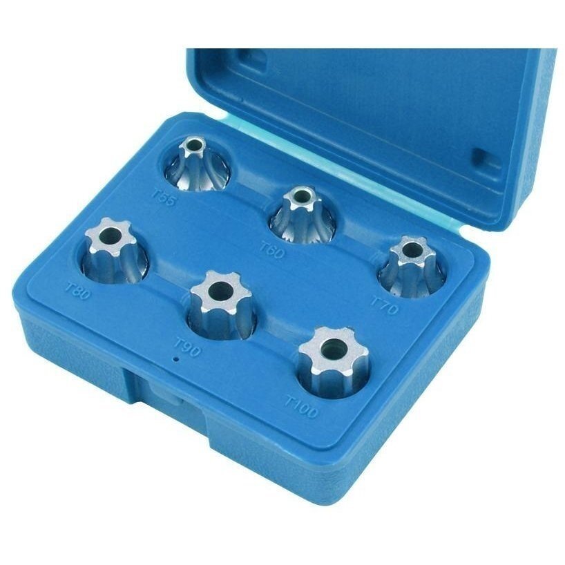 Galvučių su antgaliais rinkinys torx 1/2" 6vnt. Galvučių su antgaliais rinkinys torx 1/2" 6vnt.