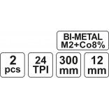 Geležtės metalui bi-metal/cobalt 300mm 2vnt. 1
