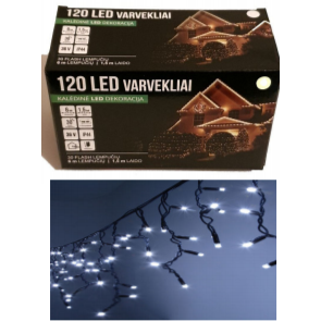 Girlianda varvekliai 120LED Šiltai balta/ balta + 20% baltai greitai mirksinčios spalvos 1 Girlianda varvekliai 120LED Šiltai balta/ balta + 20% baltai greitai mirksinčios spalvos 1
