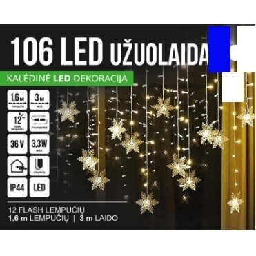 Girlianda užuolaida skaidriu laidu 1.6 x 1m 106LED Mėlyna + balta (20% baltos mirksinčios) Girlianda užuolaida skaidriu laidu 1.6 x 1m 106LED Mėlyna + balta (20% baltos mirksinčios)