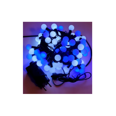 Girlianda rutuliukai 100RGB Balta + mėlyna