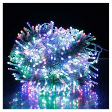 Girlianda 300LED 8 funkcijos skaidriu laidu Spalvota (Mėlyna/geltona/žalia/raudona) Girlianda 300LED 8 funkcijos skaidriu laidu Spalvota (Mėlyna/geltona/žalia/raudona)