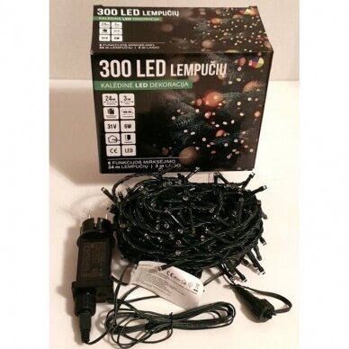 Girlianda 300LED 8 funkcijos Spalvota (Mėlyna/balta/rožinė/žalia/šiltai balta) 1 Girlianda 300LED 8 funkcijos Spalvota (Mėlyna/balta/rožinė/žalia/šiltai balta) 1
