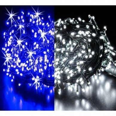 Girlianda 400LED Balta / Mėlyna + 25% baltos greitai mirksinčios spalvos Girlianda 400LED Balta / Mėlyna + 25% baltos greitai mirksinčios spalvos