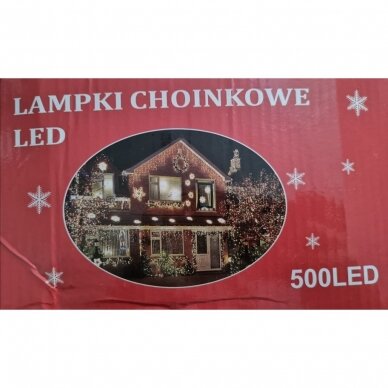 Girlianda 500LED 8 funkcijos žaliu laidu Balta 1 Girlianda 500LED 8 funkcijos žaliu laidu Balta 1
