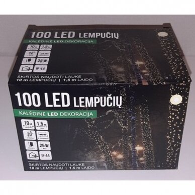 Girlianda laukinė 100LED Šiltai balta + 20% baltos greitai mirksinčios spalvos 2 Girlianda laukinė 100LED Šiltai balta + 20% baltos greitai mirksinčios spalvos 2