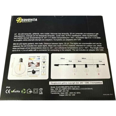 Girlianda retro 30LED Šiltai balta 1 Girlianda retro 30LED Šiltai balta 1