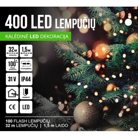 Girlianda 400LED Balta / Mėlyna + 25% baltos greitai mirksinčios spalvos 2 Girlianda 400LED Balta / Mėlyna + 25% baltos greitai mirksinčios spalvos 2