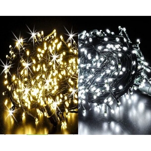 Girlianda 400LED Balta / Šiltai Balta + 25% baltos greitai mirksinčios spalvos Girlianda 400LED Balta / Šiltai Balta + 25% baltos greitai mirksinčios spalvos