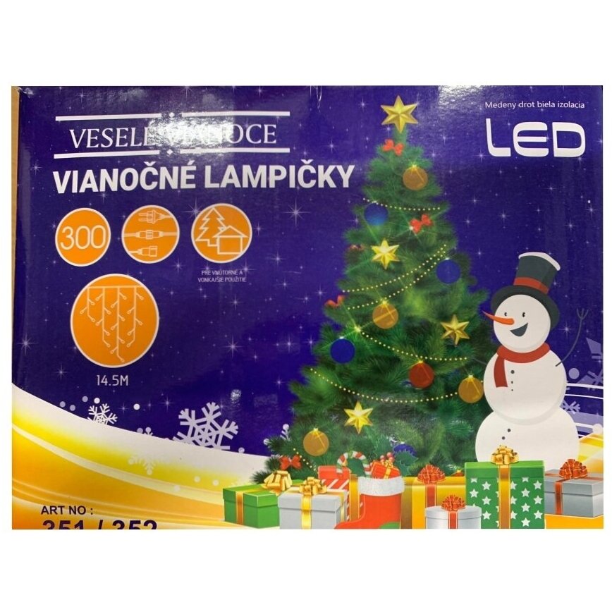 Girlianda varvekliai baltu laidu 300LED 8 funkcijos Spalvota (Mėlyna/geltona/žalia/raudona) 1 Girlianda varvekliai baltu laidu 300LED 8 funkcijos Spalvota (Mėlyna/geltona/žalia/raudona) 1