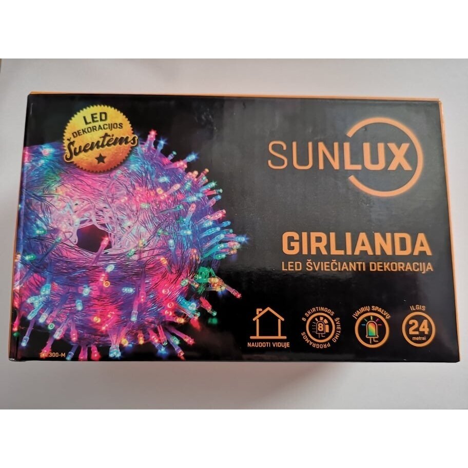 Girlianda 300LED 8 funkcijos skaidriu laidu Spalvota (Mėlyna/geltona/žalia/raudona) 1 Girlianda 300LED 8 funkcijos skaidriu laidu Spalvota (Mėlyna/geltona/žalia/raudona) 1