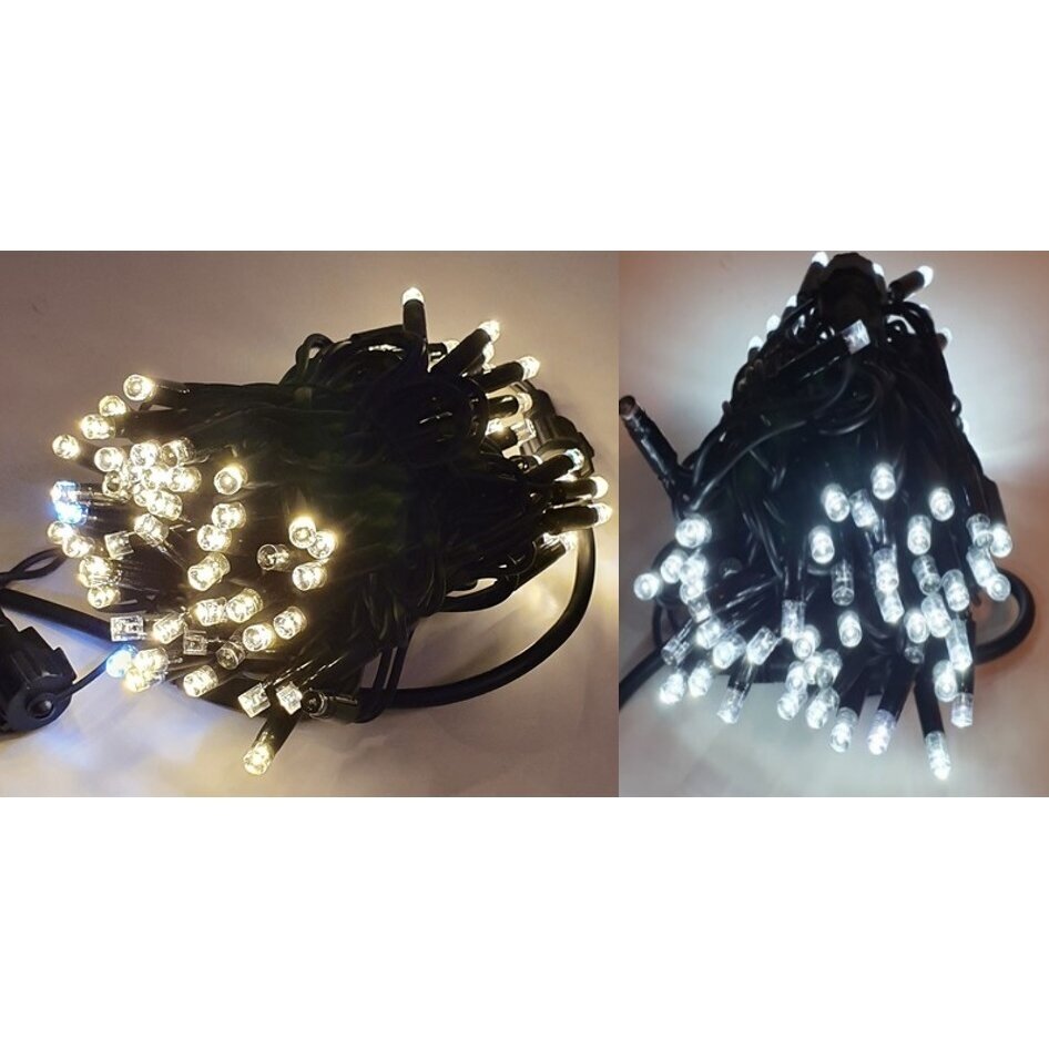 Girlianda laukinė 100LED Šiltai balta / Balta + 20% baltos greitai mirksinčios spalvos Girlianda laukinė 100LED Šiltai balta / Balta + 20% baltos greitai mirksinčios spalvos