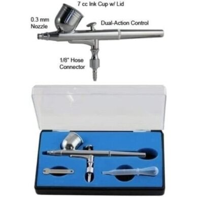 Aerografas Ø0.3mm 7cm³ 4vnt. 1/4" 1