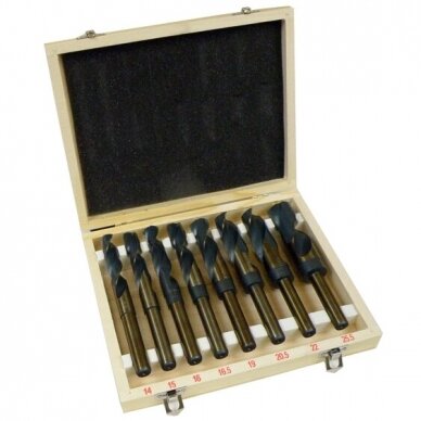 Grąžtų metalui rinkinys 8vnt. 14-25.5mm HSS S10419 1 Grąžtų metalui rinkinys 8vnt. 14-25.5mm HSS S10419 1