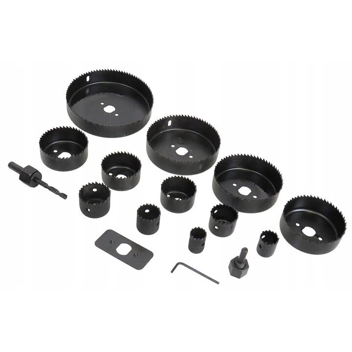 Grąžtų karūnų rinkinys medžiui 19-127mm 16vnt. 1