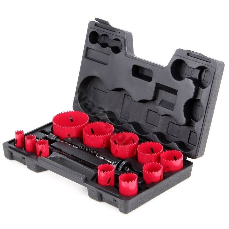 Grąžtų karūnų rinkinys metalui HSS M3 19-76mm 15vnt. 1 Grąžtų karūnų rinkinys metalui HSS M3 19-76mm 15vnt. 1