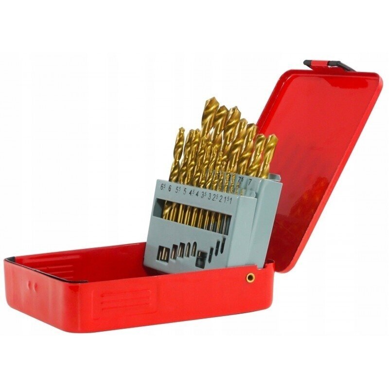 Grąžtų metalui rinkinys 19vnt. 1-10mm HSS Titan Grąžtų metalui rinkinys 19vnt. 1-10mm HSS Titan