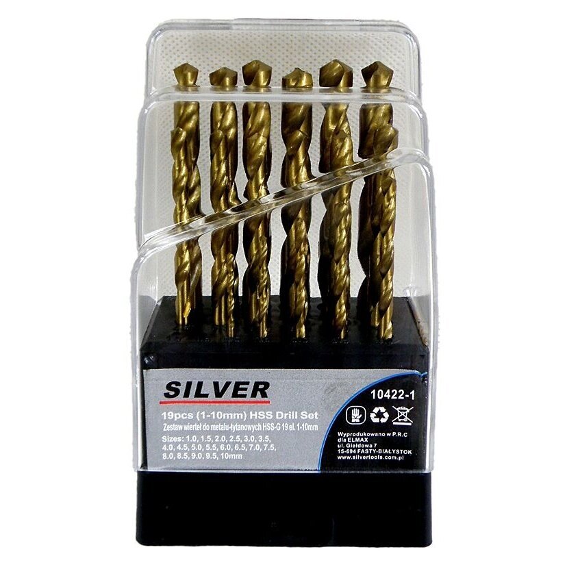 Grąžtų metalui rinkinys 19vnt. 1-10mm HSS S10422/1 Grąžtų metalui rinkinys 19vnt. 1-10mm HSS S10422/1