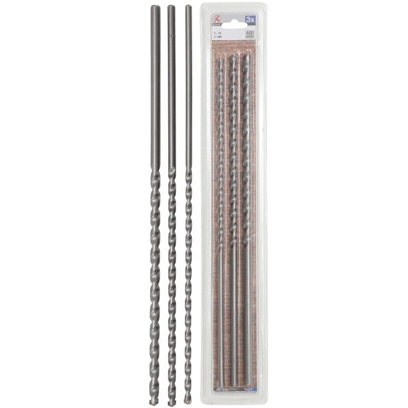 Grąžtų sienų skylėms rinkinys 3vnt. 8-12mm CrV Grąžtų sienų skylėms rinkinys 3vnt. 8-12mm CrV