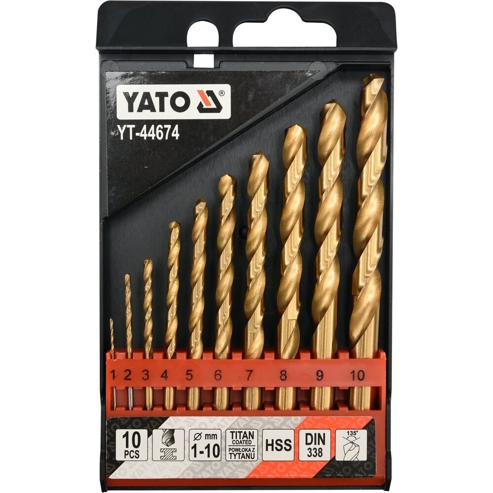 Grąžtų metalui rinkinys 10vnt. 1-10mm HSS Grąžtų metalui rinkinys 10vnt. 1-10mm HSS