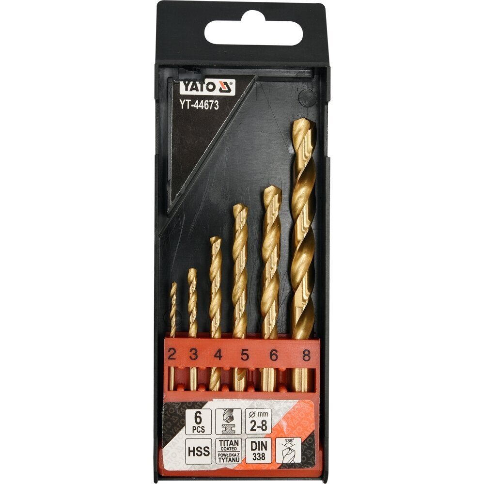 Grąžtų metalui rinkinys 6vnt. 2-8mm HSS Grąžtų metalui rinkinys 6vnt. 2-8mm HSS