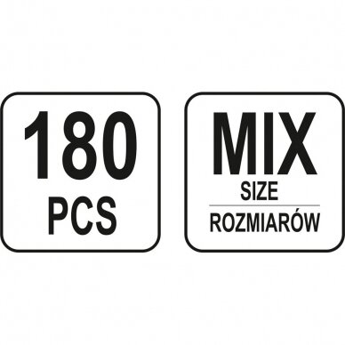 Guminių įvorių rinkinys 180vnt. 2 Guminių įvorių rinkinys 180vnt. 2