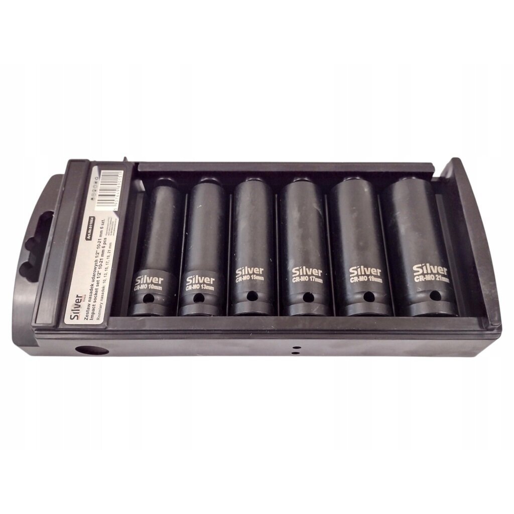 Smūginių galvučių rinkinys 1/2" 10-21mm 6vnt. S11664 Smūginių galvučių rinkinys 1/2" 10-21mm 6vnt. S11664